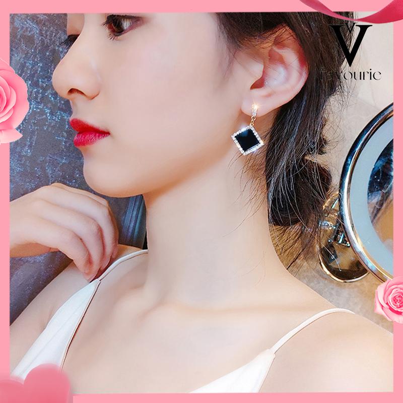 [COD]S925 Silver Needle Earrings Temperamen Fashion Kepribadian Anting Geometris Anting Wanita-FA