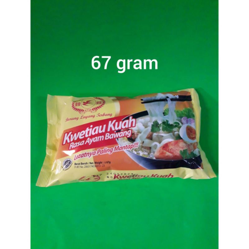 

Kwetiau Kuah Rasa Ayam Bawang Cap Burung Layang 67 Gram
