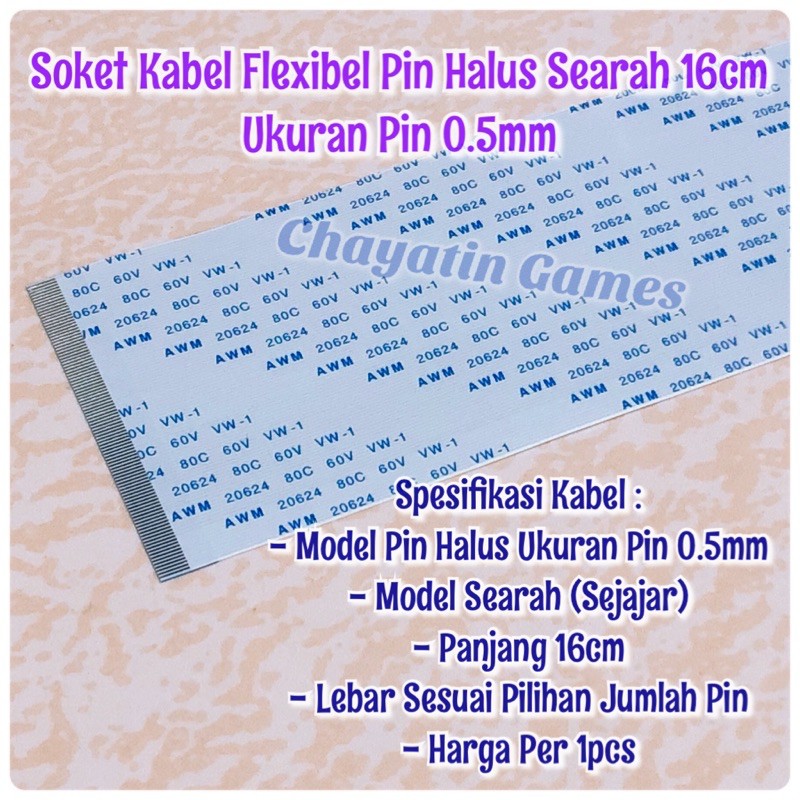 Kabel Flexibel Pin Halus Searah Panjang 16cm Ukuran Pin 0.5mm