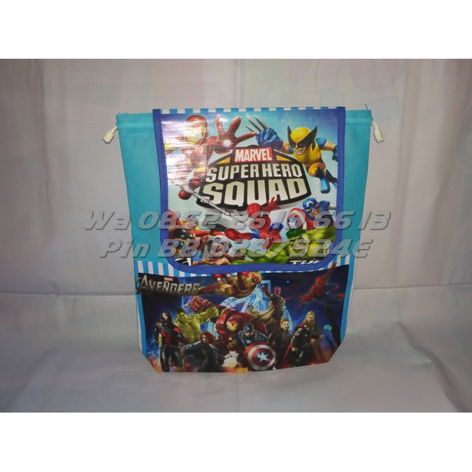 Tas Ultah Kartun SUPER HERO SQUAD | Tas Ulang Tahun Anak SUPER HERO SQUAD Model Ransel