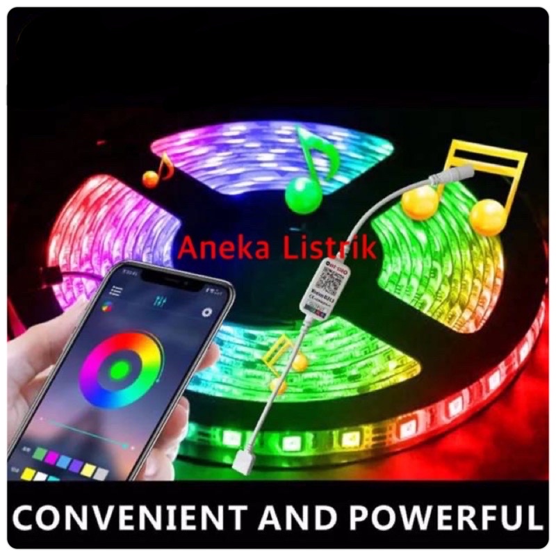 LAMPU LED STRIP RGB REMOTE 5050 10M SENSOR HP 5050 10METER / LED SENSOR SUARA LED IRAMA MUSIK