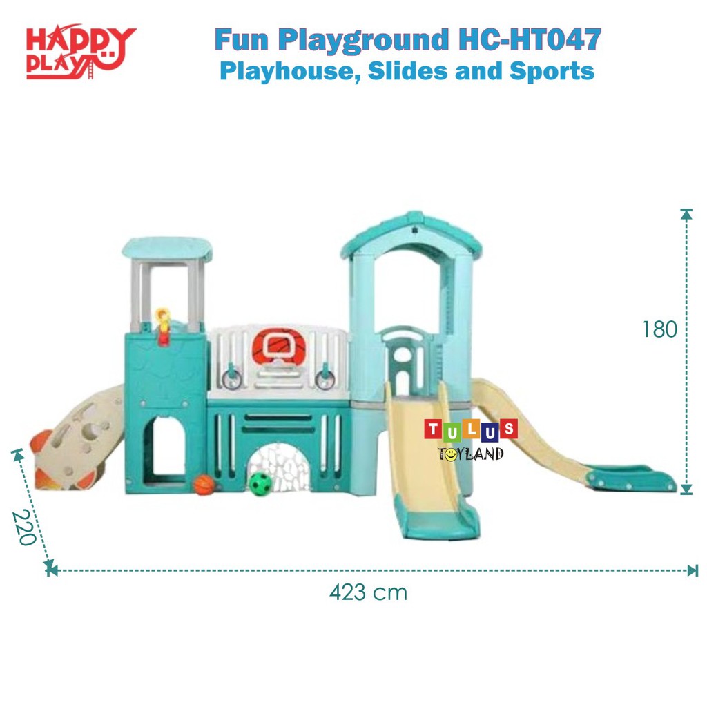 Perosotan Rumah Rumahan Happy Play Fun Playground House Slide Sport HC HT047 PlayHouse Olahraga Anak