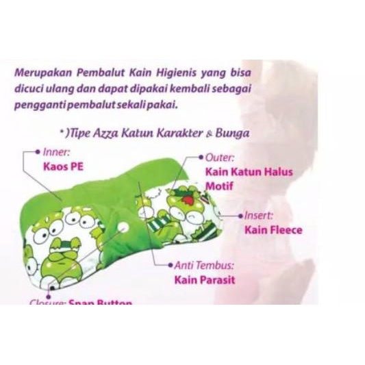 Pembalut Kain Menspad Azza isi 6 pcs Pembalut Kain Pembalut Cuci Ulang