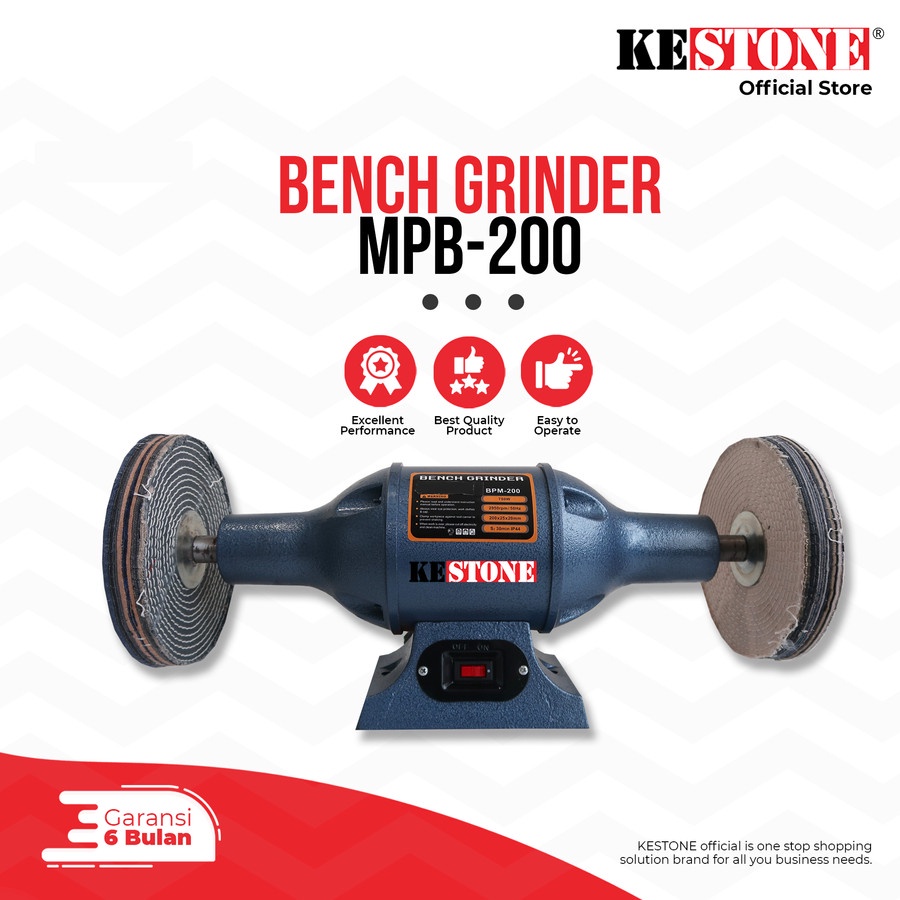 Bench Grinder MPB 200 - Bench Grinder Poles Mesin Gerinda Poles