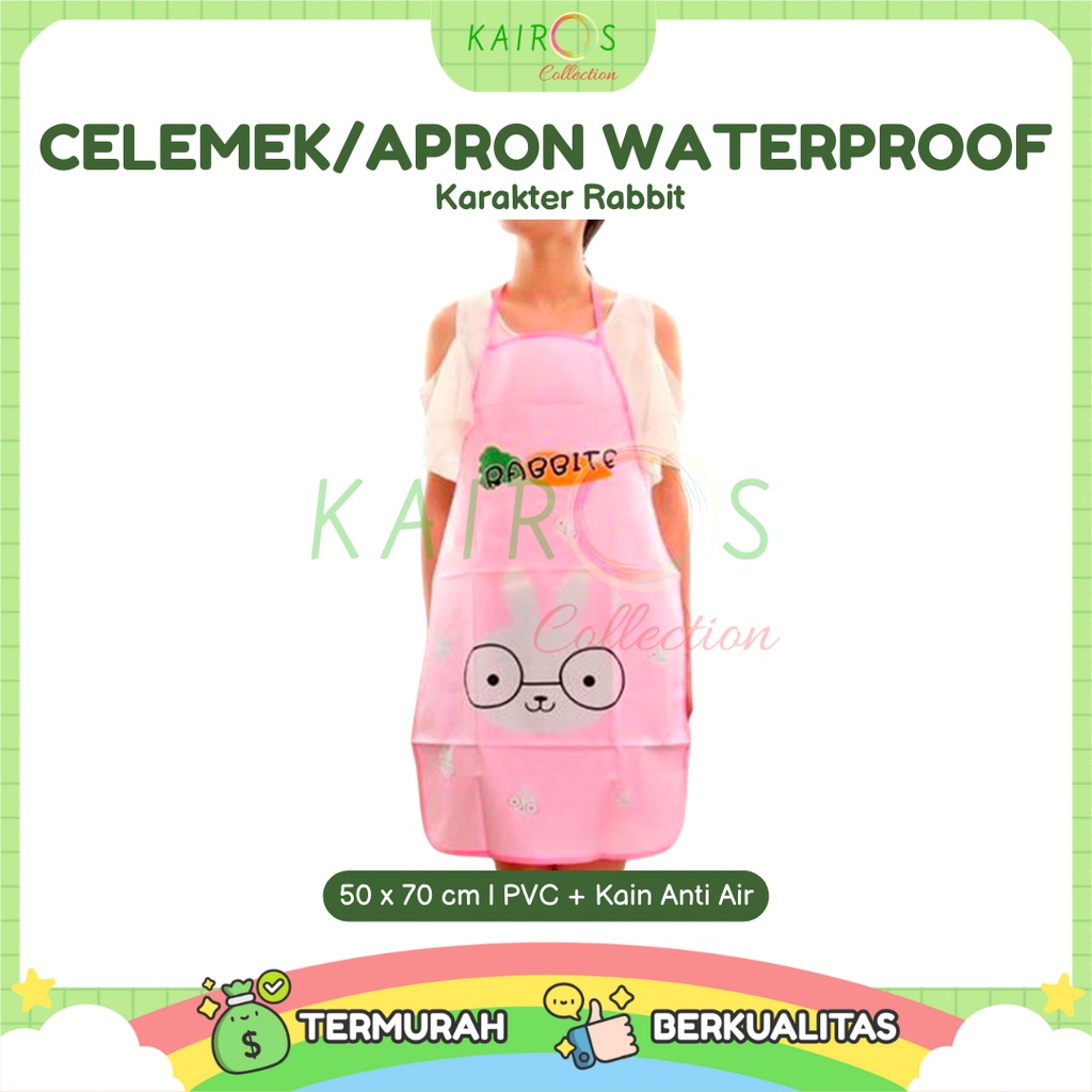 Celemek Apron Plastik Karakter Anti Air dan Minyak