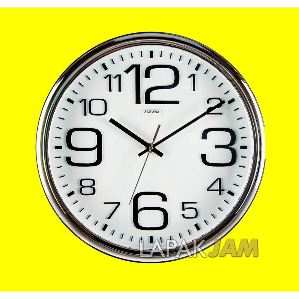 Jam Dinding Minimalis Dekorasi Rumah Bagus Unik Wall Clock SAKANA 050C-2