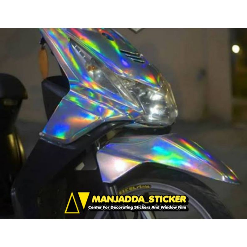 STIKER SKOTLET MOTOR WARNA HOLOGRAM LASER CHROME