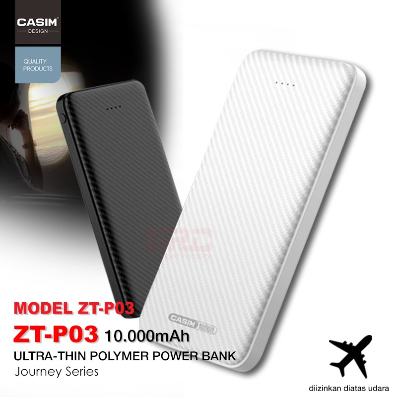 CASIM Powerbank 10000mAh Ultra-Thin Polymer Power Bank