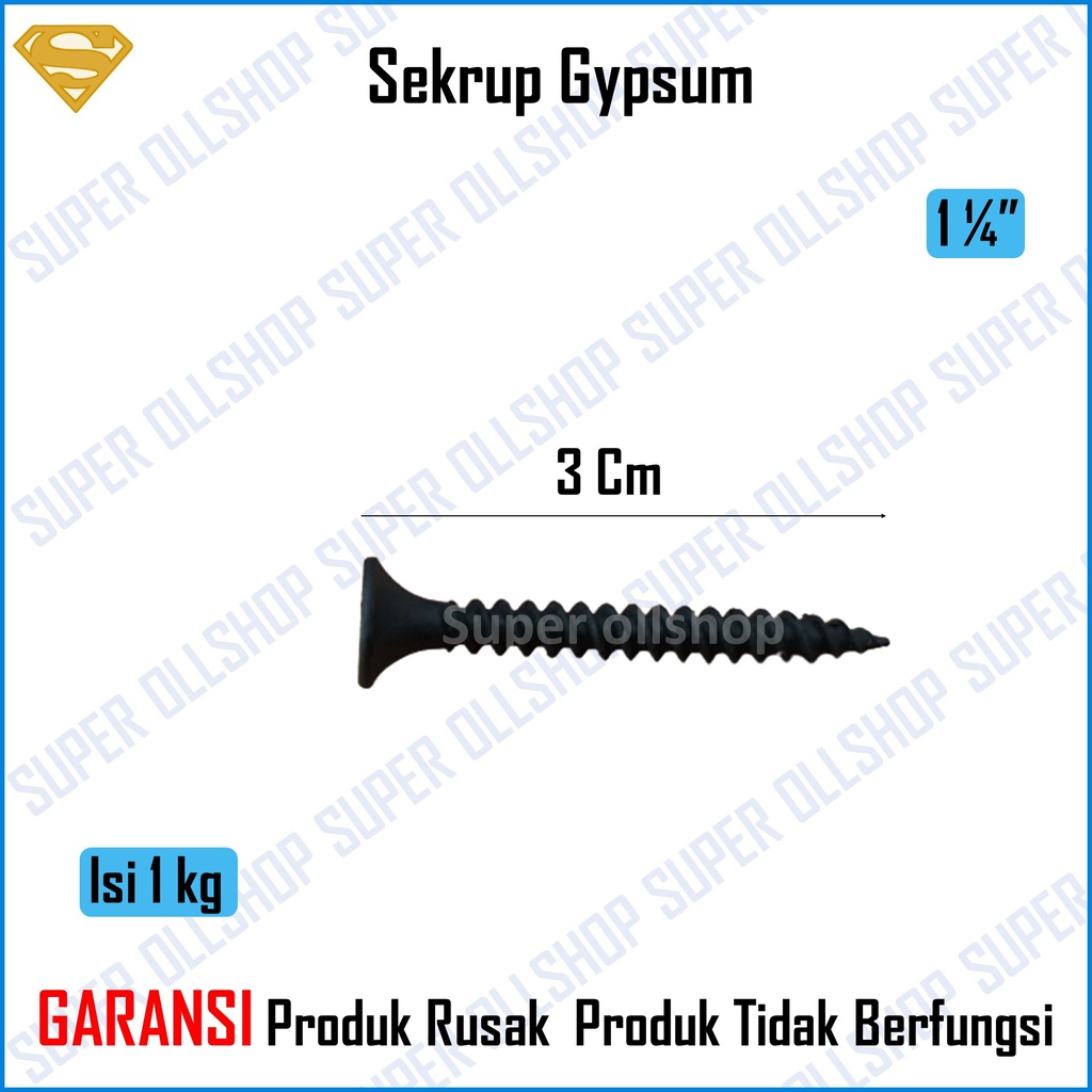 Sekrup Gypsum Baja Baut Skrup Kayu Gipsum Drywall Screw Perkotak