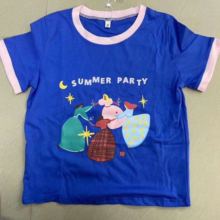 MOOGU ♡ Kaos lengan pendek atasan pendek wanita dengan motif print lucu