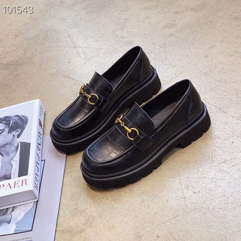 SEPATU WANITA LOAFER CROCO GLOSY TULANG / SEPATU DOCMART 2020 FASHION WORK PREMIUM 9926