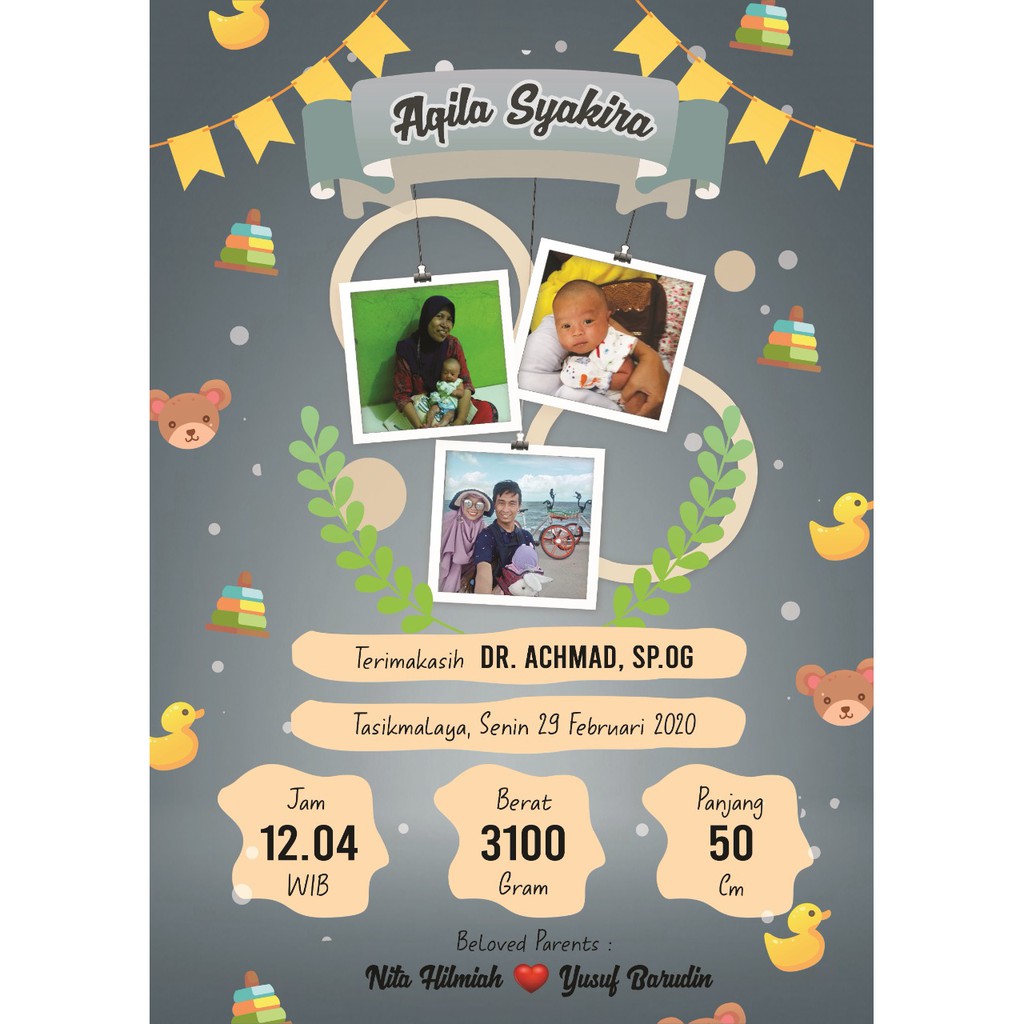 Desain Biodata Bayi - Bio Baby (SOFTFILE)-BD10