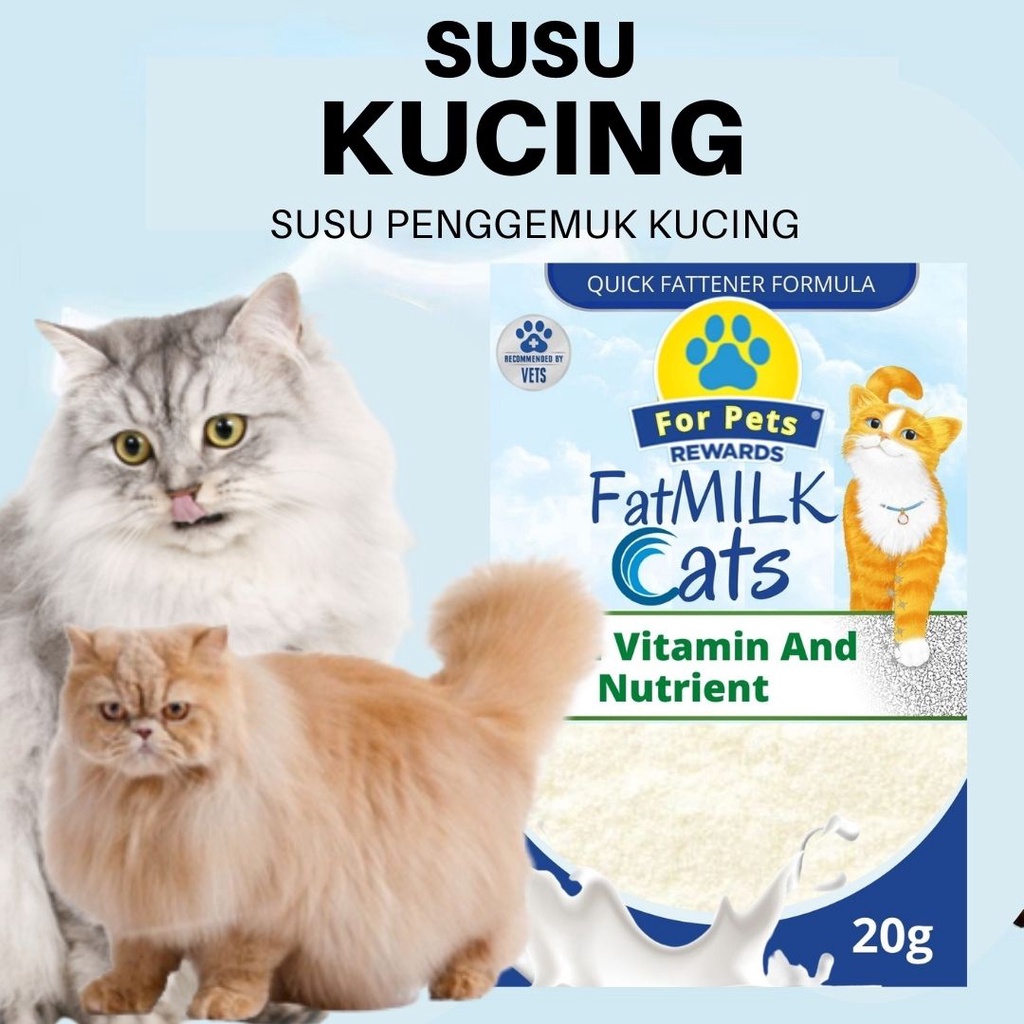 Susu Penggemuk Kucing 20gram Susu Kitten dan Adult Sachet Vitamin Penambah Nafsu Makan Super Cepat Anti Alergi FAT MILK FEZONE