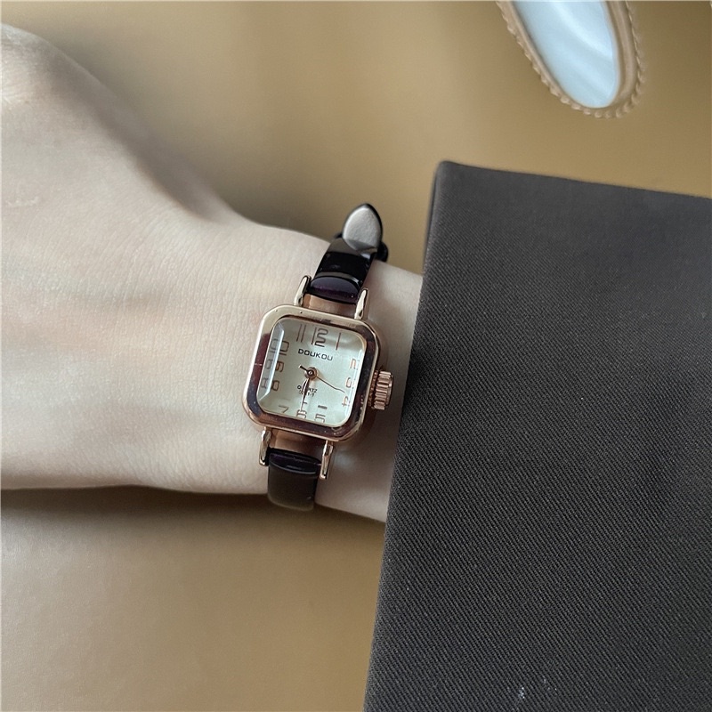 KOOLEY Jam tangan wanita KY-HA vintage gaya analog Import Korea