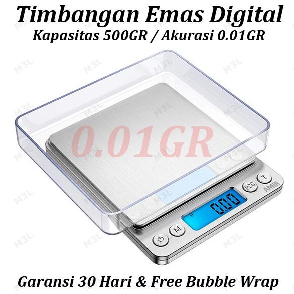 TERBAIK TIMBANGAN EMAS 500GR / 0.01GR PERHIASAN DIGITAL POCKET GOLD SCALES TERBAIK