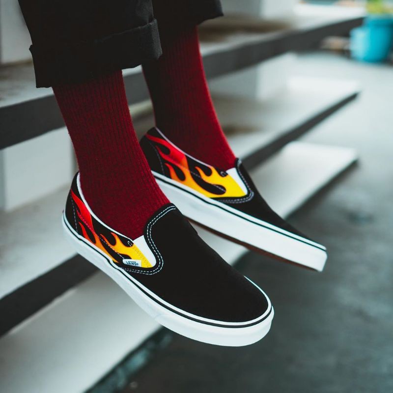 *VANS SLIPON FLAME BLACK*