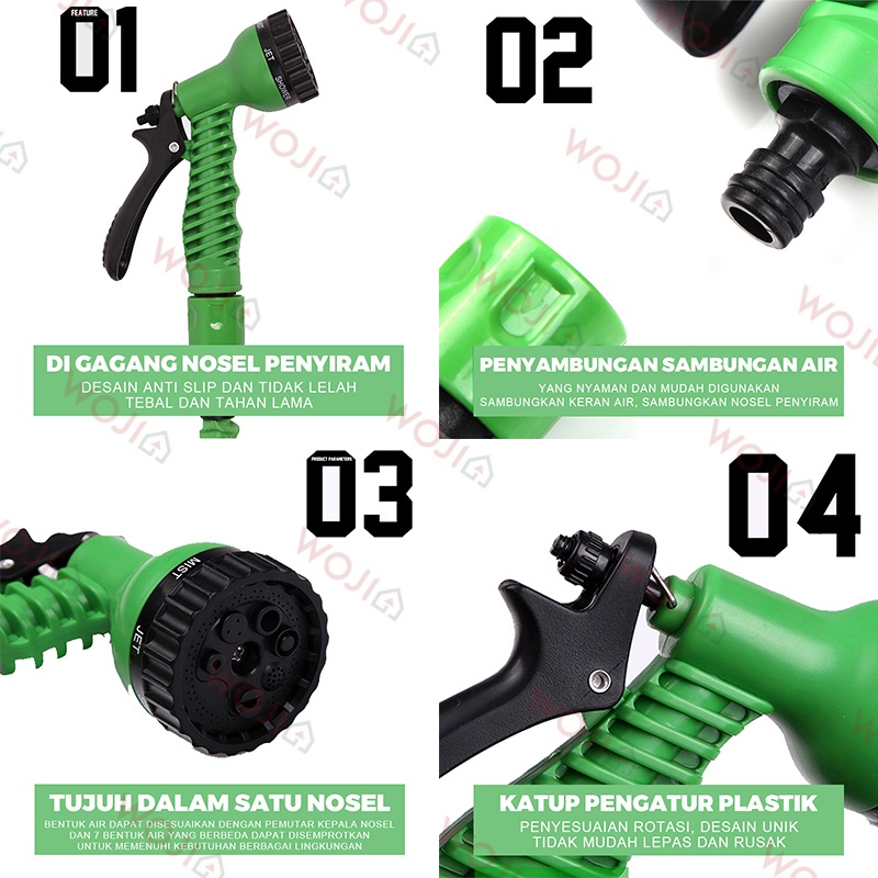 Semprotan Air 7 Posisi/ WOJIA Semprotan Selang Cuci Motor Mobil/ Nozle Sprayer/Semprotan Taman/Nozzle Sprayer/Semprotan Slang Tanaman/Nozle Sprayer/Hose Nozzle/Selang Semprot Air Taman Steam Cuci Motor Mobil