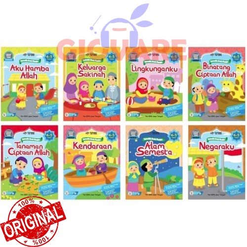 BUKU PAKET TEMATIK ANAK MUSLIM 4-5 TAHUN ERLANGGA FOR KIDS BONUS QR CODE TK DAN PAUD