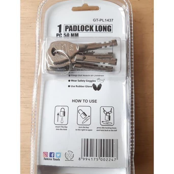 Wow Kunci Gembok Tekiro 50 Mm Leher Panjang Anti Hujan Pagar Rumah Ruko Limited