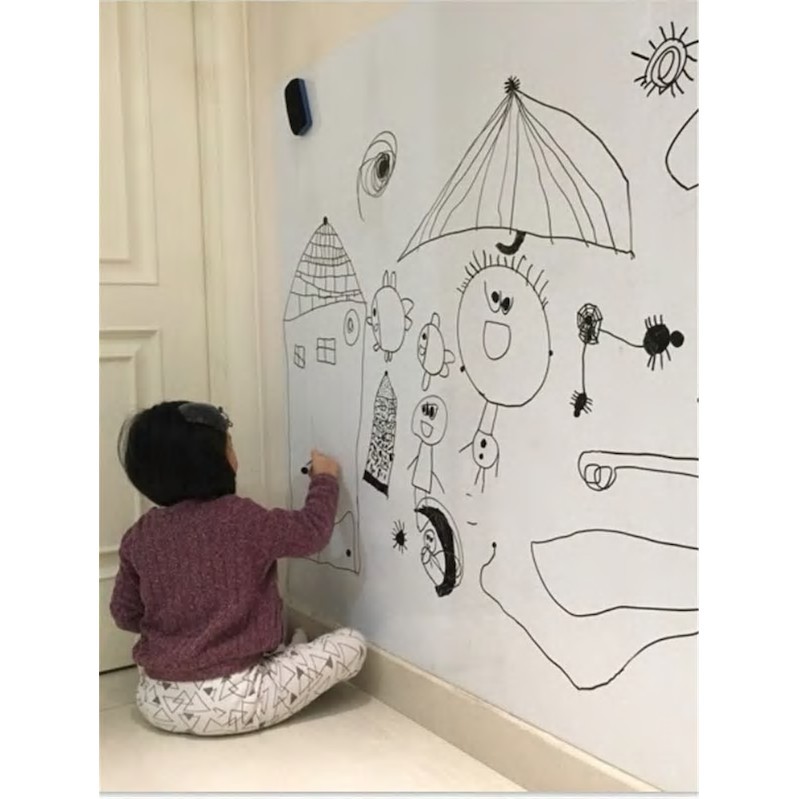 GROSIRJUJUR Mainan Edukasi Anak Wallpaper Papan Tulis Anak Suka Coret - Coret Dinding Stiker Sticker