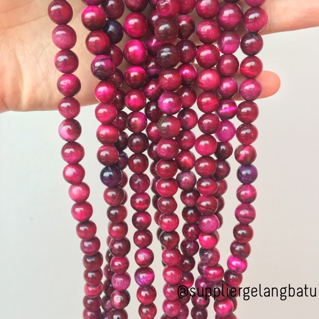 bahan gelang batu kalung red tiger eye premium grade 10mm bongkah