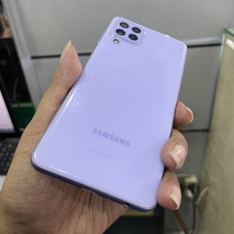 samsung a22 ram 6/128gb second bekas pakai mulus fullset original bawaan