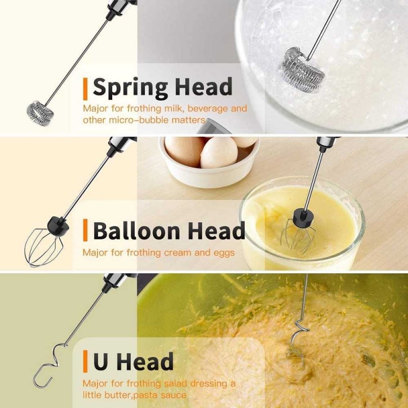 Beater Mixer Telur Whisk Foamer Milk Frother USB Rechargeable 1200mAh