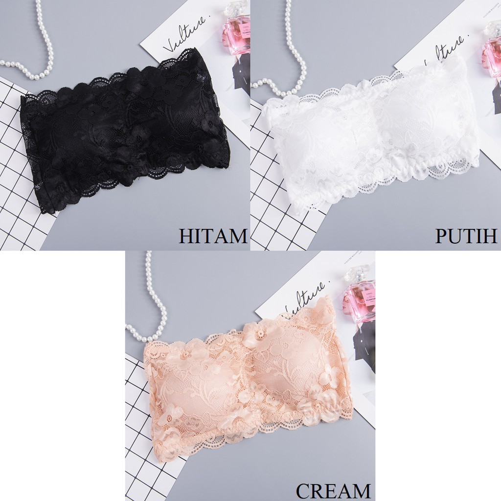 LACE BRA KEMBEN/BRA KEMBEN RENDA BRUKAT/BRA KEMBEN TANPA TALI Bahan Halus Lembut