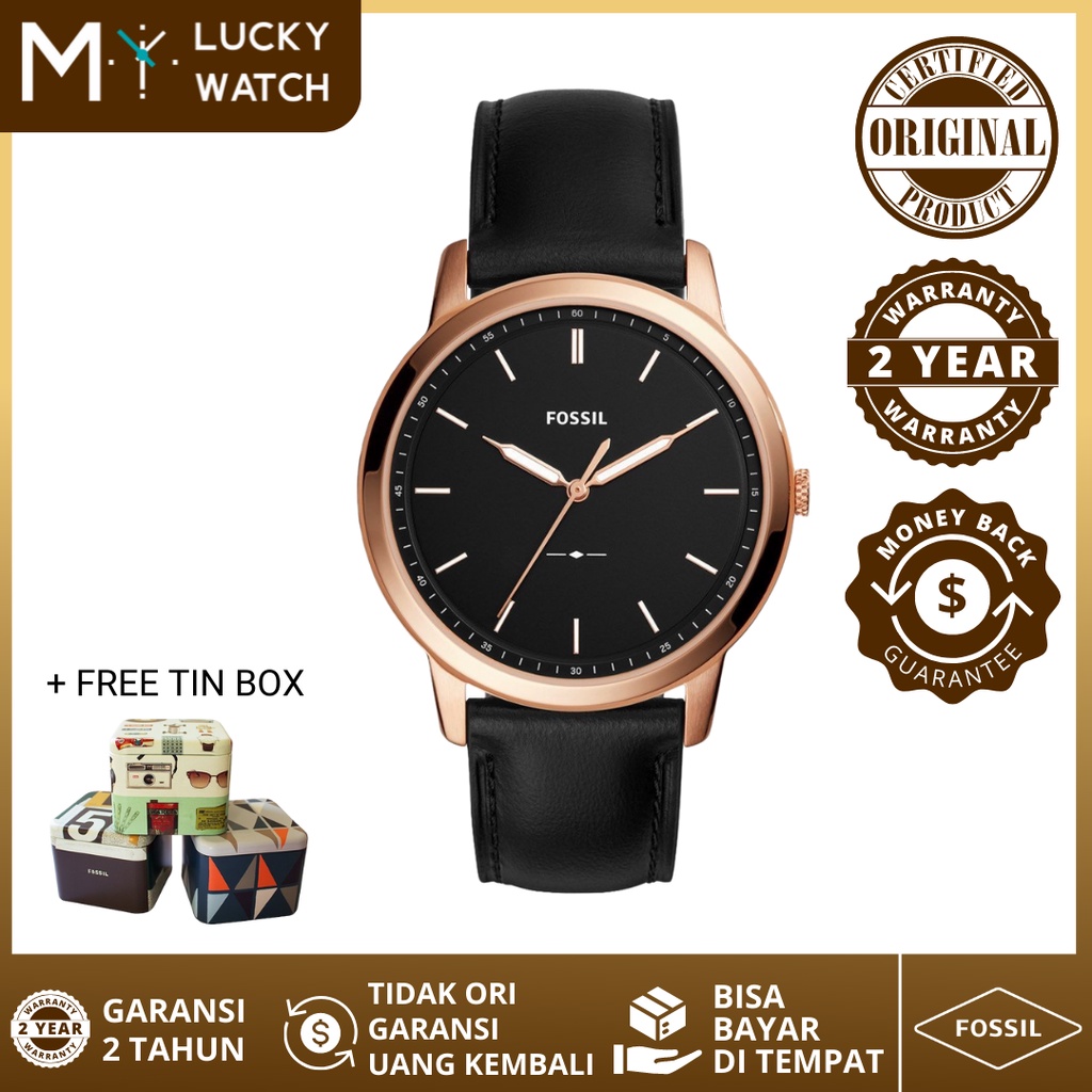 [ Original - Garansi 2 Thn ] FS5376 Jam Tangan Pria The Minimalist Black Dial Black Leather Strap Au