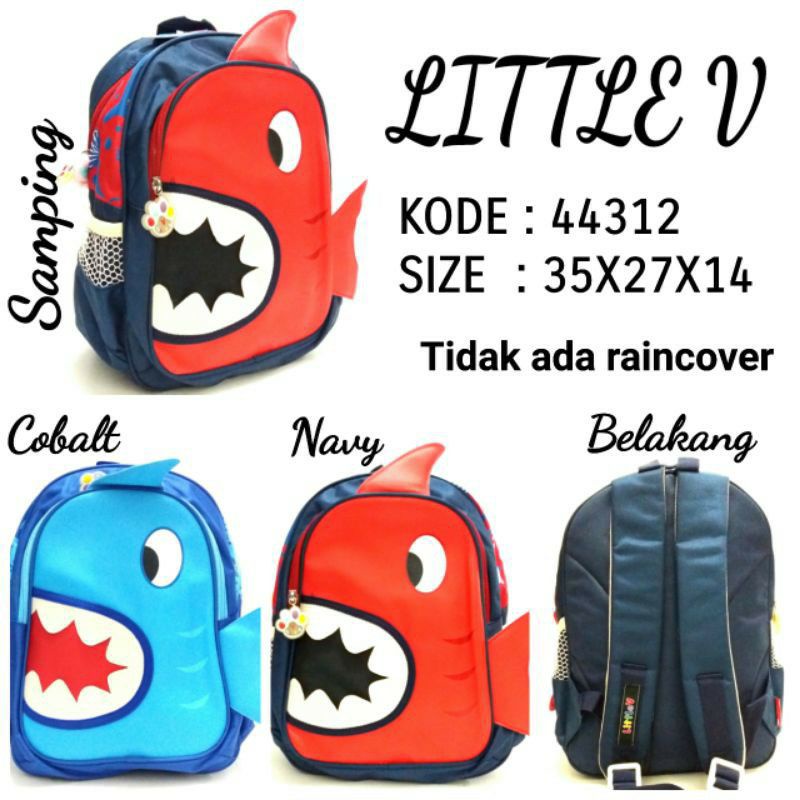 Tas ransel anak cowok original / official Little v buat PG / TK / SD / MI. TAS ANAK SEKOLAH LITTLE V
