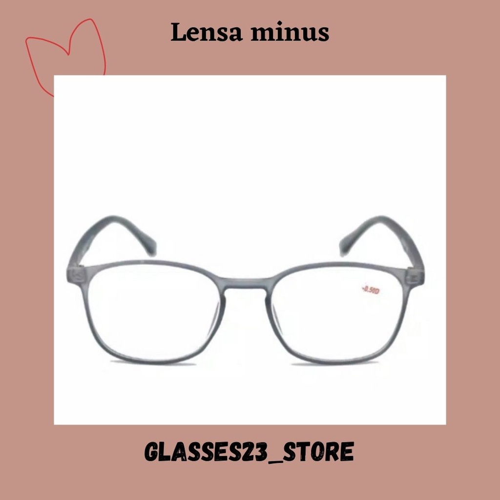 NEW TERBARU- Kacamata Minus Jarak Jauh Unisex - Frem CASUAL  Sungglases - Lensa Optik - Design Korea Oval Fashion Style Min 50- Min 400 Ready Stock