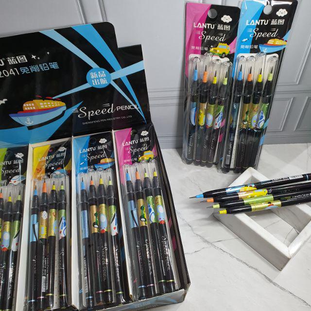 pensil lantu susun bensia (1 set=4pc)/pensil susun/pensil bensia lucu /pencil lantu/lantu/bensia-F