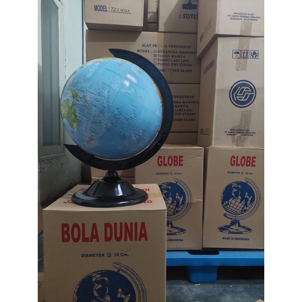 

Globe Diameter 30cm Plastik - Silver (plastik) dan Hitam (plastik)