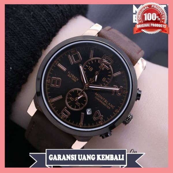 Jam Tangan Pria Montblanc Kulit Chrono Aktif Keren