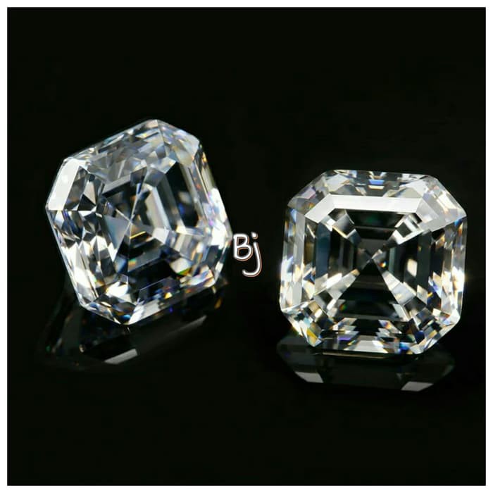 Size Kecil Batu Permata Asscher 3 - 8MM Diamond Cubic zirconia Grade A5