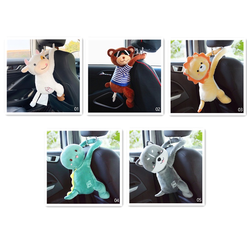 TK Cartoon Car Tissue Box Creative Lovely Rabbit Short Plush Tissue Box Holder for Armrest Box Seat Tissue Box