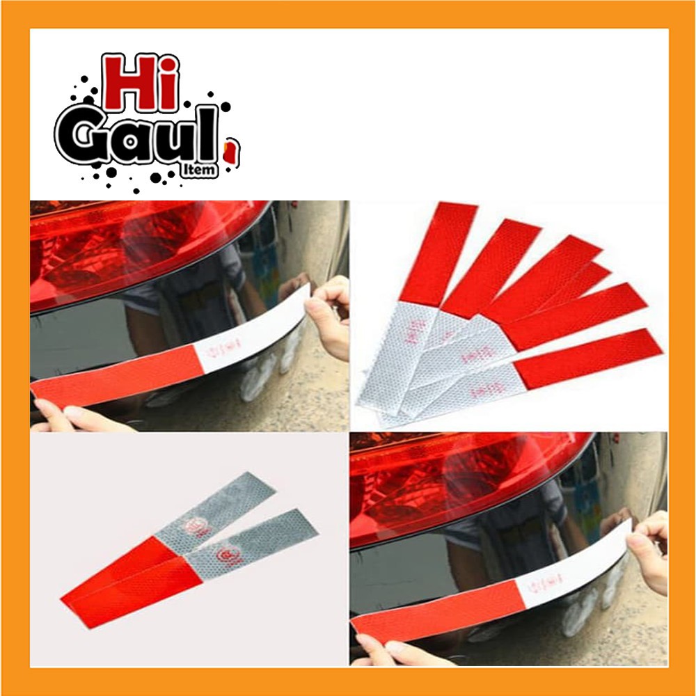 

Stiker Reflector Pemantul Cahaya Malam Hari Sticker Reflective Warning Sign Merah