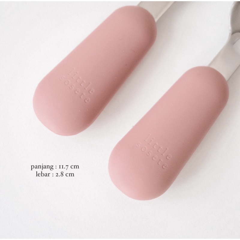 Little Sosete - Premium Cutlery Stainless Steel SET | 1 Set 2 PCS *peralatan makan bayi *bibs bayi *sendok garpu bayi *mangkok bayi *peralatan makan bayi *mpasi bayi-4