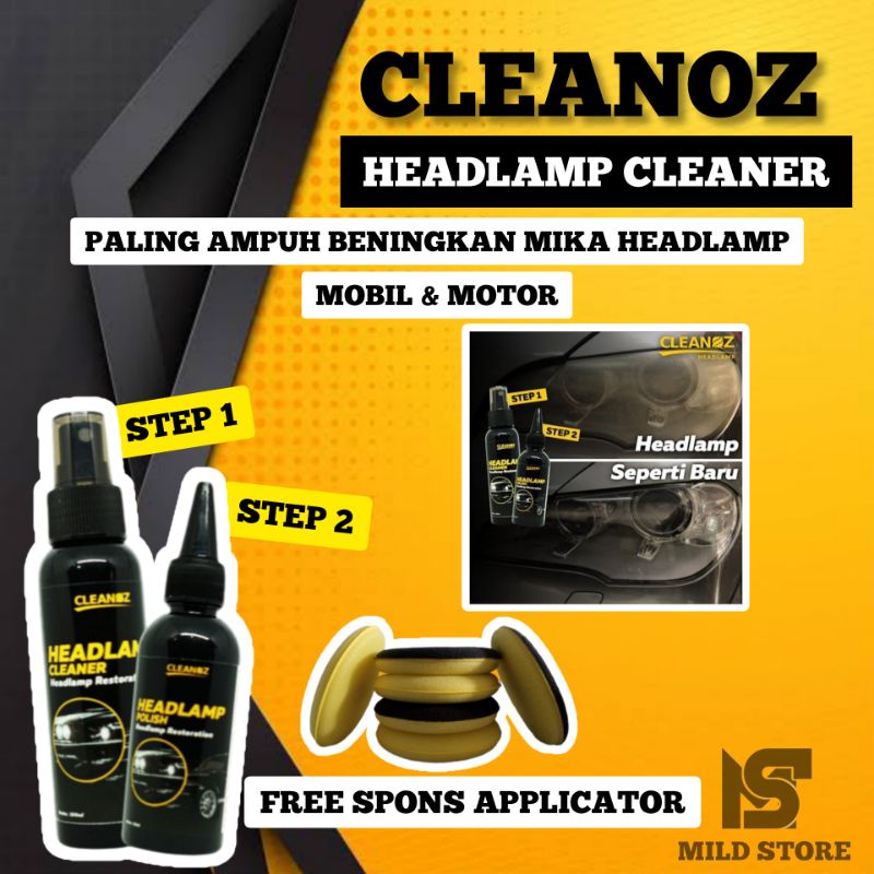 CLEANOZ HEADLAMP PEMBERSIH LAMPU MOBIL | PEMBERSIH KACA LAMPU MOBIL BURAM KUNING KUSAM