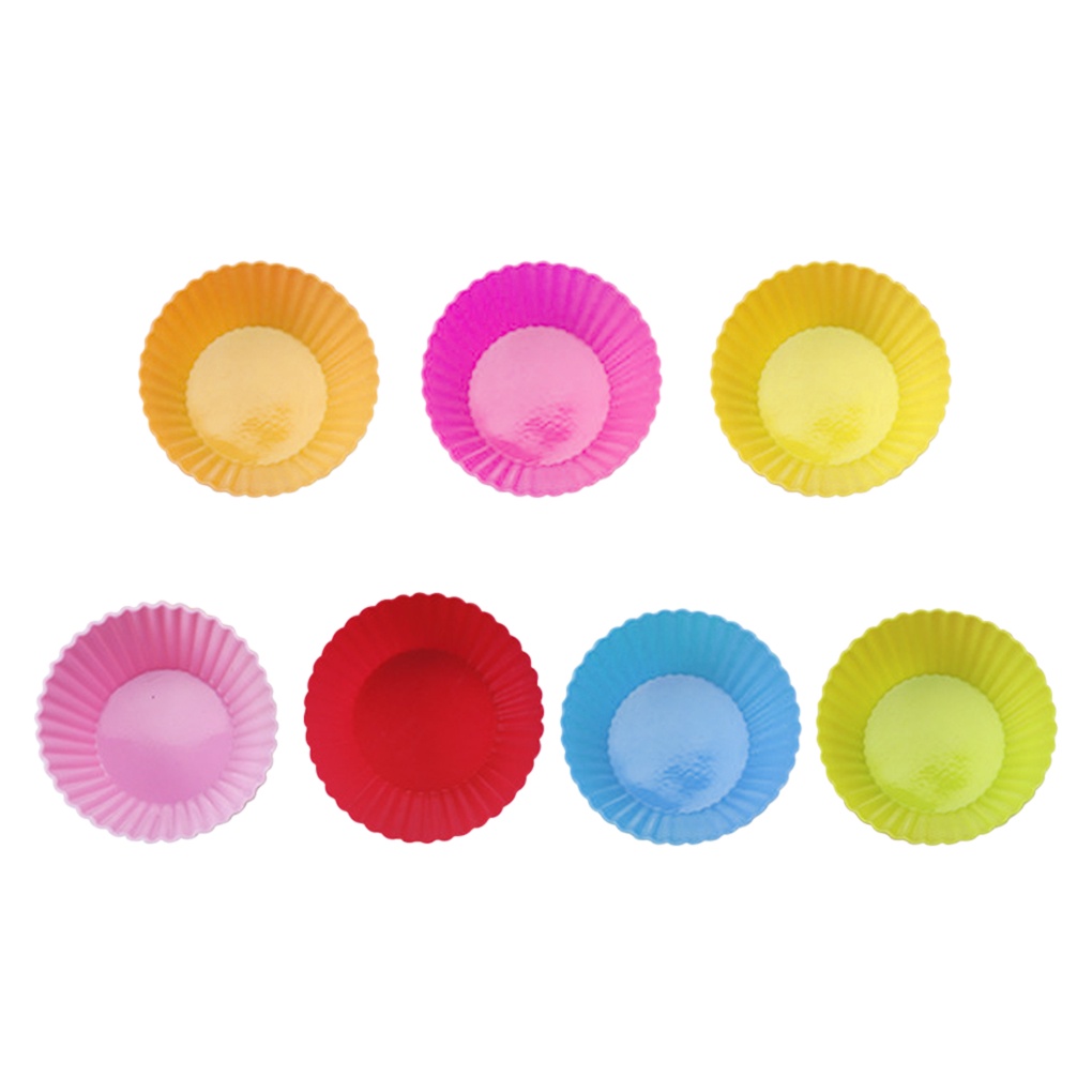 [house2020]Cupcake Mold Silicone Pastry Mold Non-Stick Cake Mould Tray Chocolate DIY Baking Tool Color Random