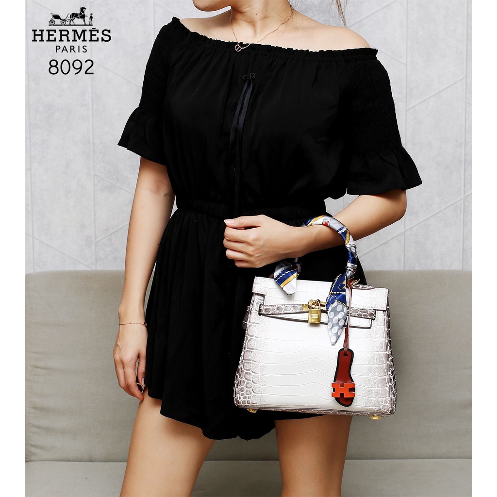 HMS Niloticus Himalayan Crocodile Bag #8092 (with Twilly and Charm) LIKE ORI (Tas Wanita) #11