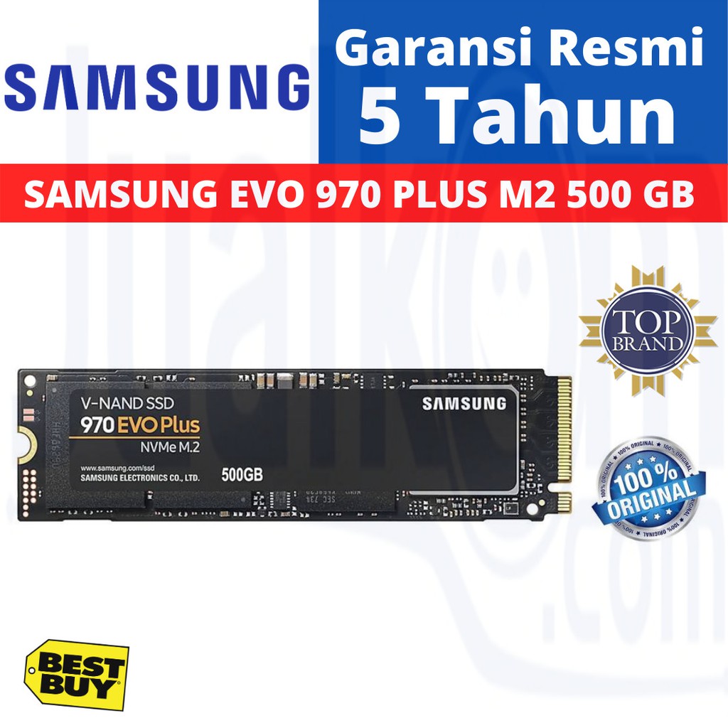 Samsung SSD 970 EVO Plus PCIe 500GB NVMe M.2 2280 Resmi