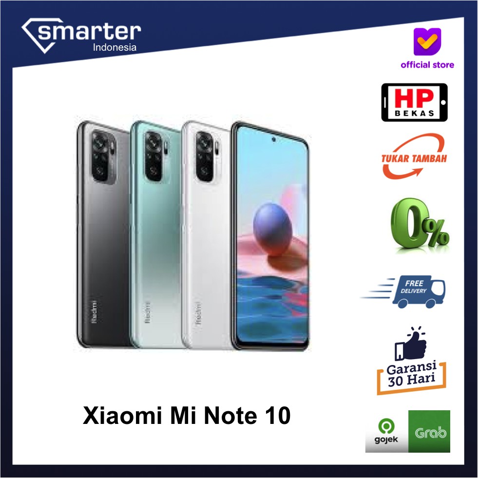 Xiaomi Redmi Mi Note 10 128 GB Handphone Second Preloved Smartphone