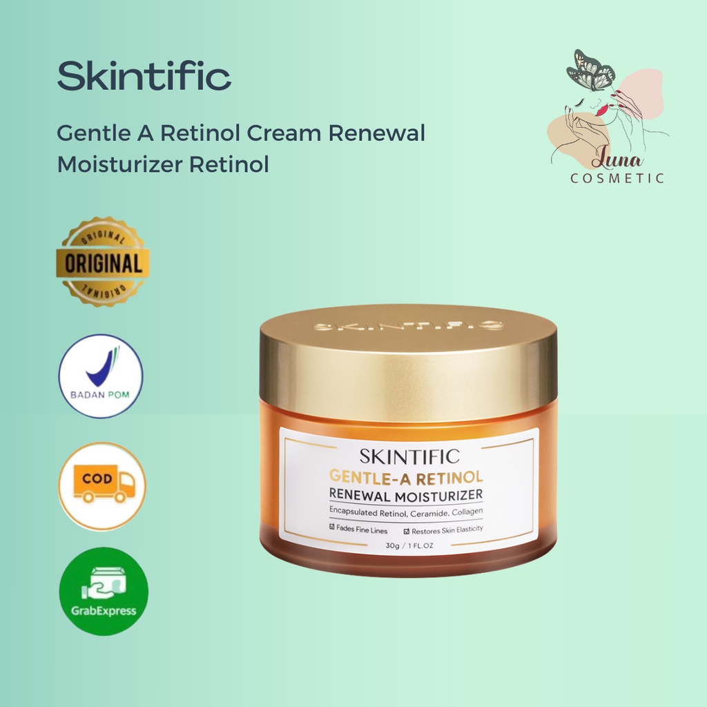 SKINTIFIC Gentle A Retinol Cream Renewal Moisturizer Retinol Pelembab Wajah 30g [BPOM]