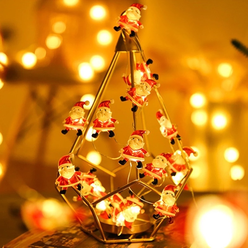 [Christmas Home Decoration Products][Santa Claus Snowflake LED Decorative String Lights][Xmas Tree Decor Hanging Lights]