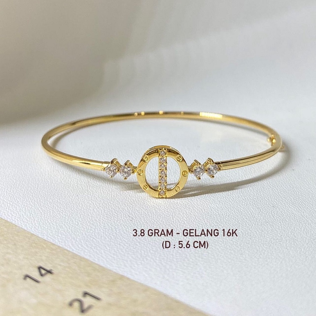 Banyak motif yaa Gelang oval anak dan dewasa emas asli kadar 700 70 16k keylock love rolexx branded crown kupu2 bintang krum putih cartie bulat tangan korean aesthetic gold bangle