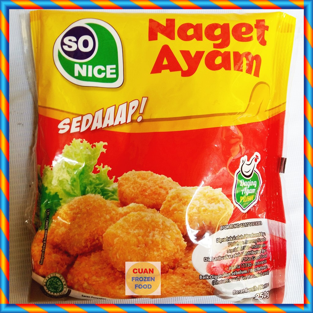 SO NICE NUGGET AYAM 250Gr CHICKEN NUGGET FROZEN FOOD NAGET AYAM