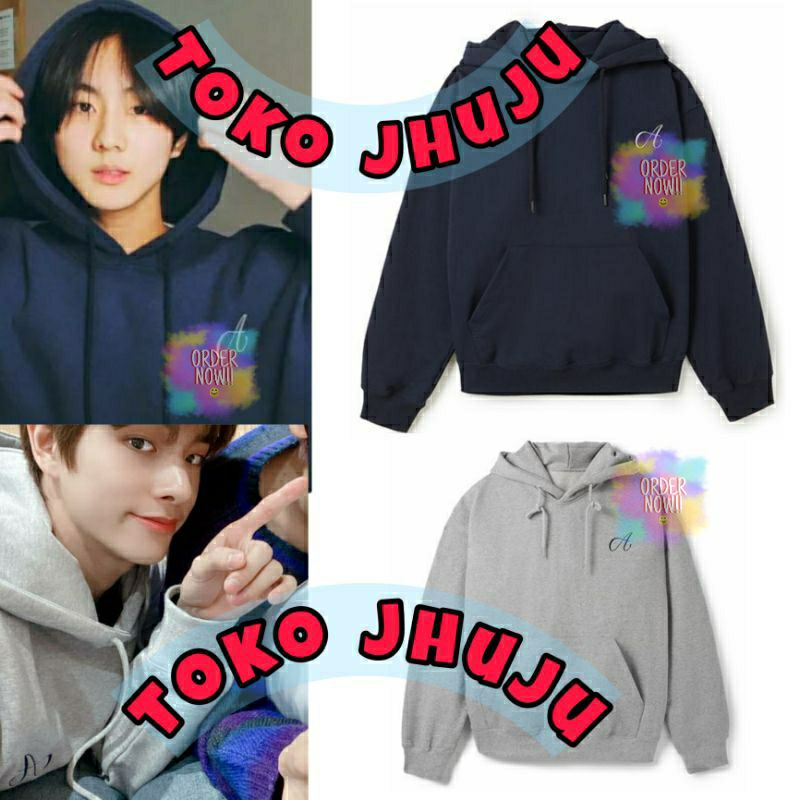 Hoodie Jumper Jungwon &amp; Jake Engene style A signature Logo small