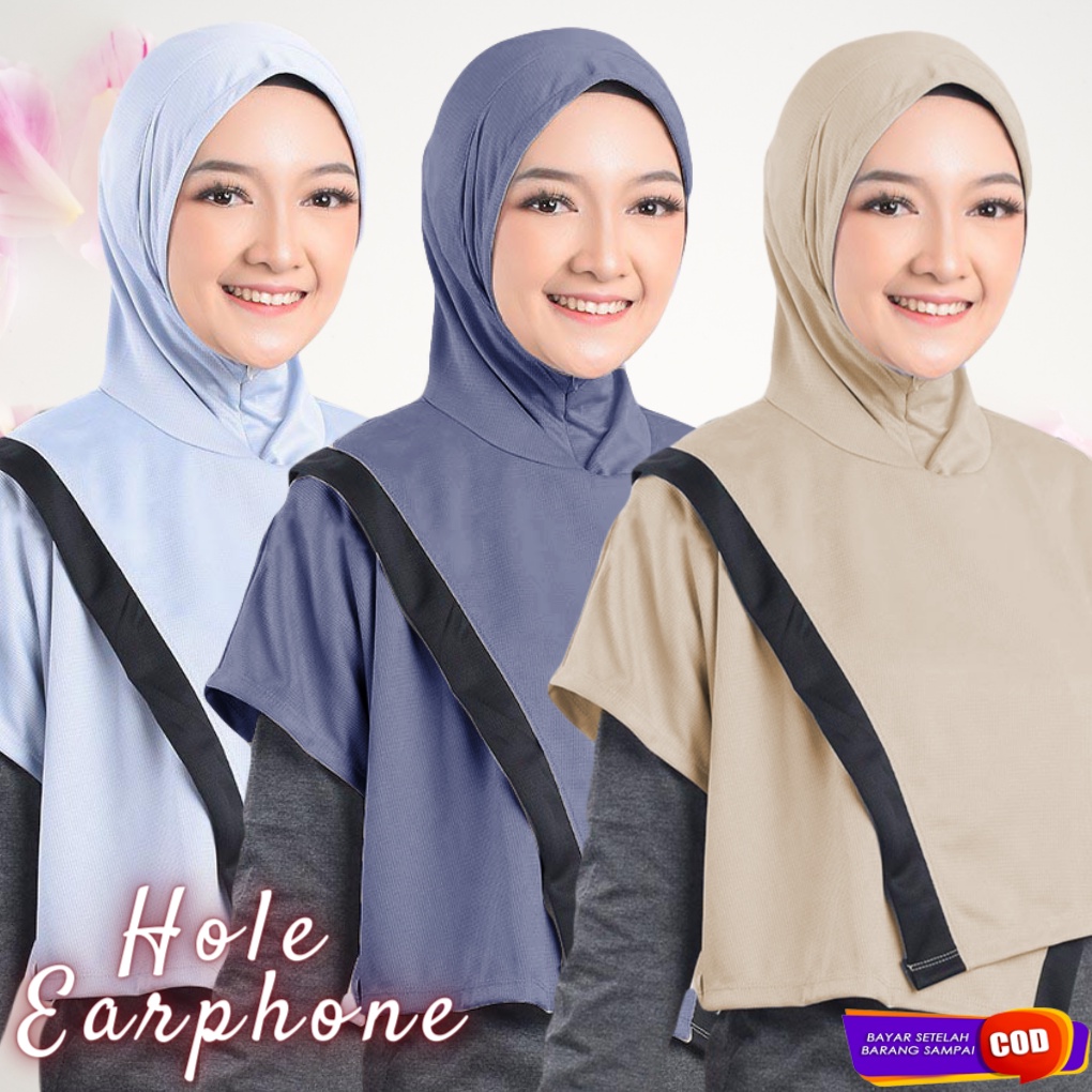 Jilbab Olah Raga Dry Fit- Hijab Sporty - Renang Olahraga Lari Senam Yoga Running Jogging Sepeda-4