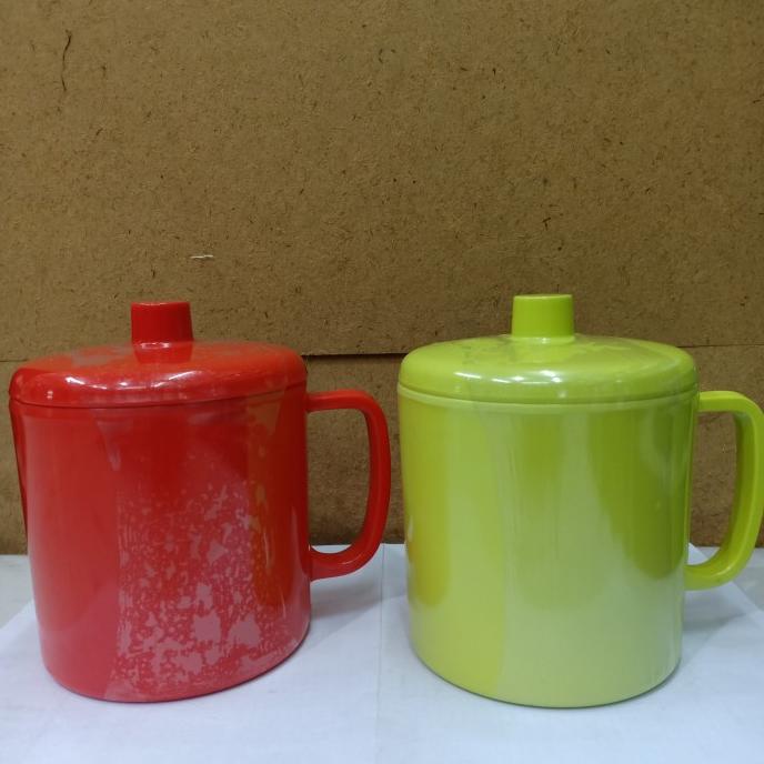paling diminati] Mug Cangkir Gelas Tutup Melamin Vanda